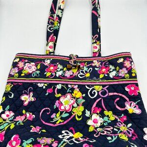 Vera Bradley Quilted Tote Bag w Matching Zip Wallet Floral Set